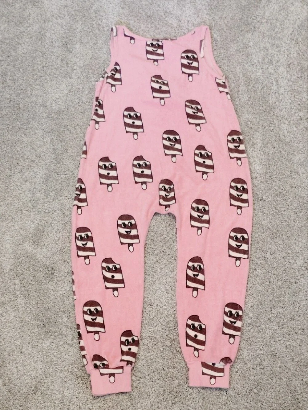 Hugo Loves Tiki Sleeveless Pink Popsicle-Print Kids One-Piece Bodysuit